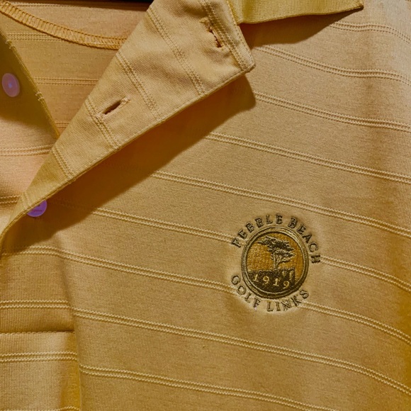 BEN HOGAN LOGO GOLF POLO PEBBLE LOGO BEACH PERFORMANCE YELLOW XXL DESIGNER NWOT - Picture 8 of 14